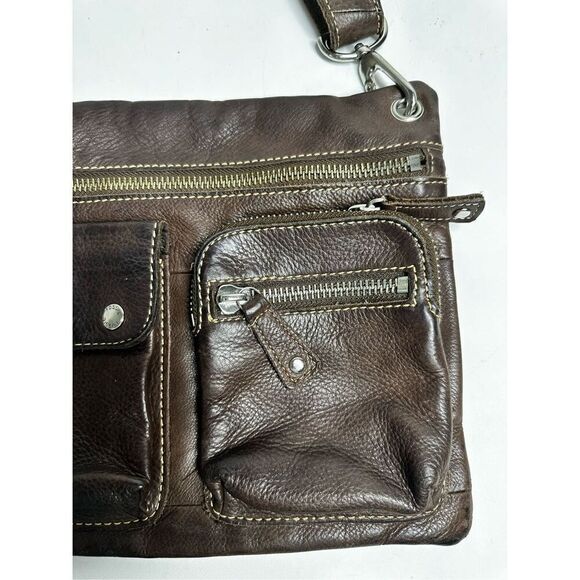Fossil Sutter Crossbody Handbag Bronze Brown Leather Zip Top Shoulder Bag Purse - Picture 3 of 11